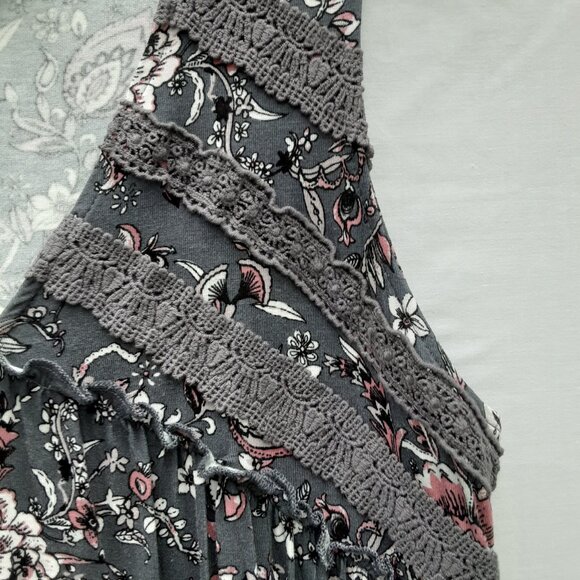 KNOX ROSE Grey Floral Sleeveless Tank Top | Size M - Picture 5 of 8
